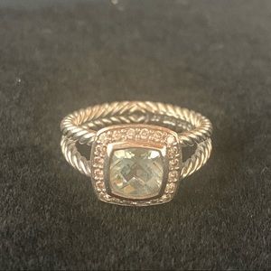 David Yurman Petit Albion Ring Prasiolite Diamonds